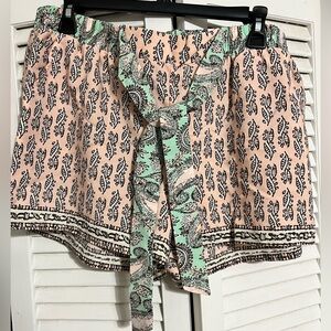 XL BeBop flowy shorts with attached matching tie front, size XL